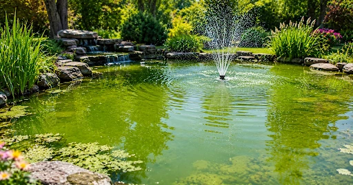 what causes green pond water and how to clear it