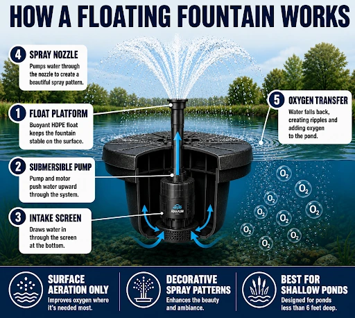 how a floating fountain works