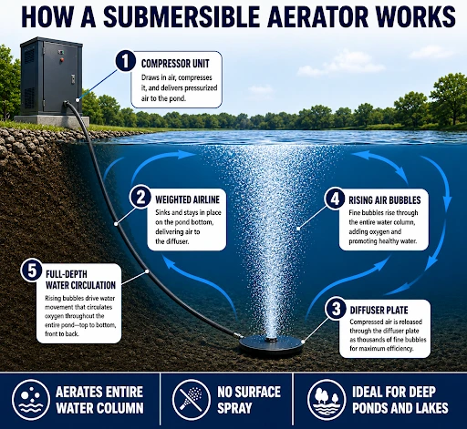 how a sumersible aerator works