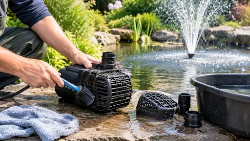 how to clean a pond fountain pump without damaging it