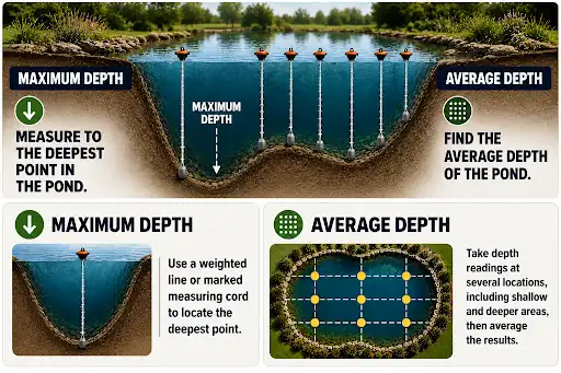 measure the depth of the pond