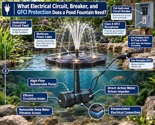 what electrical does a pond fountain need