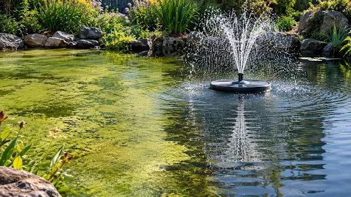 does a floating fountain help with pond algae